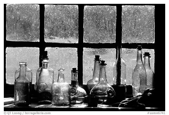 Window in the Kitchen building, Grand Portage National Monument. Minnesota, USA