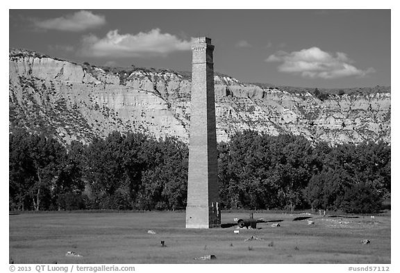 De Mores Packing Plant, Medora. North Dakota, USA (black and white)