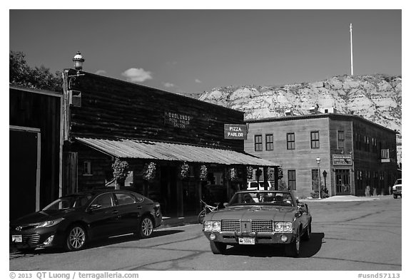 Classic car in street, Medora. North Dakota, USA