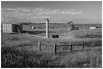 Jack pump. North Dakota, USA (black and white)