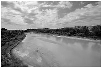 Little Missouri River. North Dakota, USA ( black and white)