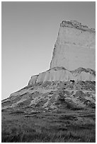 Scotts Bluff at sunrise. Scotts Bluff National Monument. South Dakota, USA (black and white)