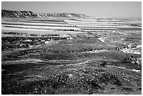 Plains seen from Scotts Bluff. Scotts Bluff National Monument. South Dakota, USA (black and white)