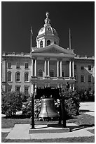 Bell and New Hampshire state capitol. Concord, New Hampshire, USA (black and white)