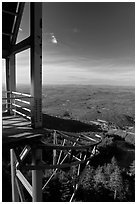 View of White Mountains from Cannon Mountain, White Mountain National Forest. New Hampshire, USA (black and white)