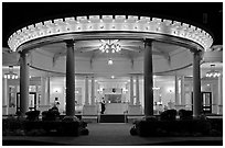 Entrance at night, Mount Washington resort, Bretton Woods. New Hampshire, USA ( black and white)