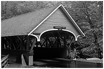 Covered bridge, Franconia Notch State Park. New Hampshire, USA (black and white)