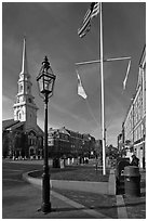 Market Square. Portsmouth, New Hampshire, USA ( black and white)