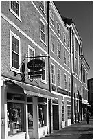 Brick buildings, market square. Portsmouth, New Hampshire, USA ( black and white)