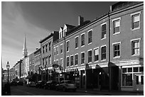 Street and church. Portsmouth, New Hampshire, USA ( black and white)