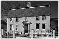Oracle House, 1702, one of the oldest in New England. Portsmouth, New Hampshire, USA ( black and white)