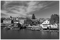 Waterfront houses. Portsmouth, New Hampshire, USA ( black and white)