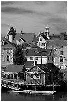 Group of historic houses. Portsmouth, New Hampshire, USA ( black and white)