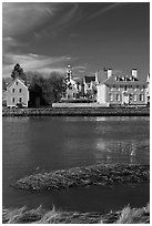 Wentworth-Gardner House and church. Portsmouth, New Hampshire, USA (black and white)