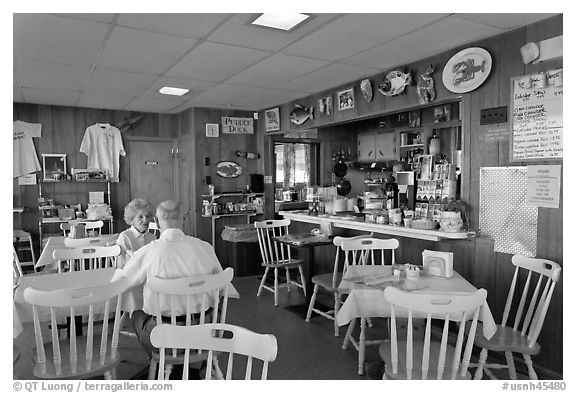 Chowder and Sandwich shot interior. Portsmouth, New Hampshire, USA (black and white)