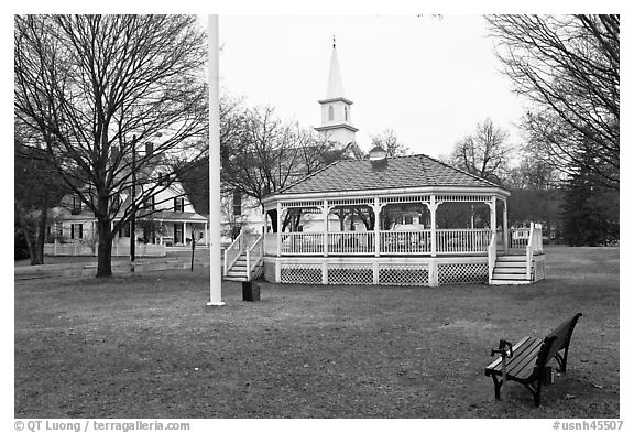 Village commons. Walpole, New Hampshire, USA (black and white)