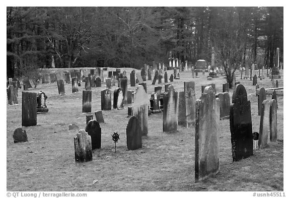 Old Slate headstones. Walpole, New Hampshire, USA