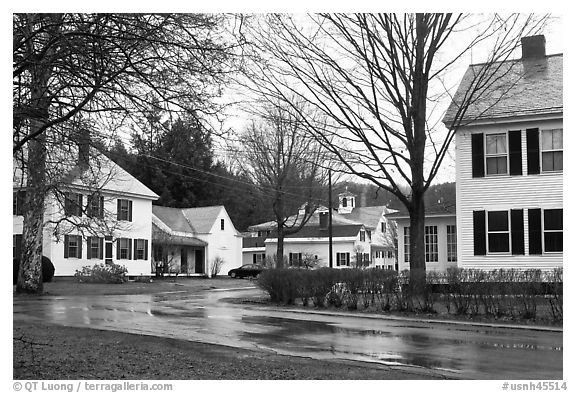 Houses. Walpole, New Hampshire, USA (black and white)