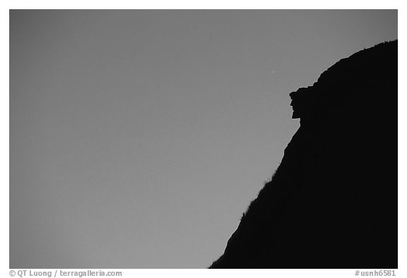 Old man of the mountain, Franconia Notch. New Hampshire, New England, USA (black and white)