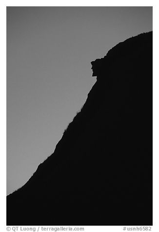 Old man of the mountain, Franconia Notch. New Hampshire, New England, USA (black and white)