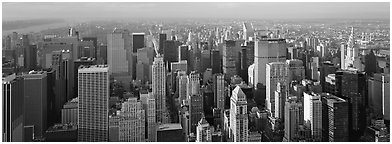 New York cityscape. NYC, New York, USA (Panoramic black and white)