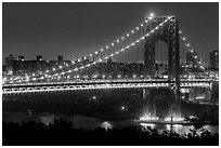 Washington Bridge at night. NYC, New York, USA ( black and white)