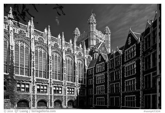 Shepard Hall, the City College, CUNY. NYC, New York, USA (black and white)