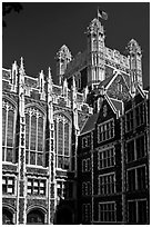 Shepard Hall tower, CUNY. NYC, New York, USA (black and white)