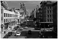 Street seen from above. NYC, New York, USA ( black and white)