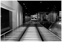 Corridor and TV screen, Bloomberg building. NYC, New York, USA ( black and white)