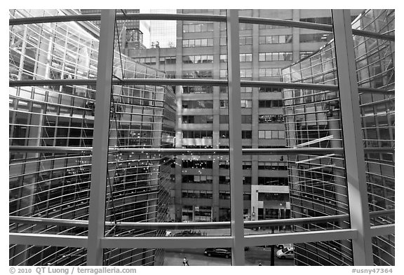 Bloomberg Building, designed by Cesar Pelli and Associates. NYC, New York, USA (black and white)