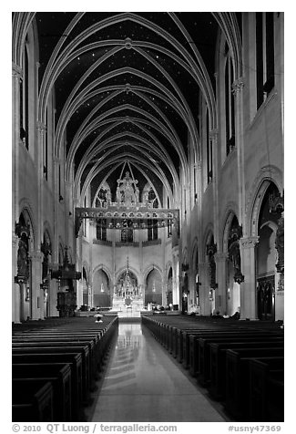 Church interior. NYC, New York, USA (black and white)