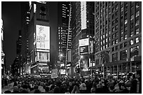 Crowds on Met Opera opening night, Times Square. NYC, New York, USA ( black and white)