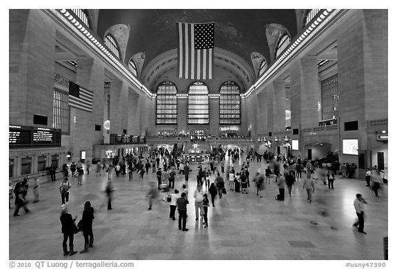 Main Concourse, Grand Central Terminal. NYC, New York, USA (black and white)