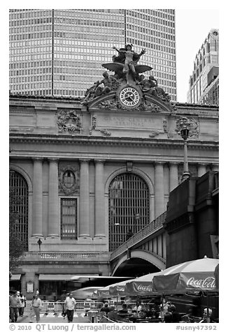 Outside Grand Central Terminal. NYC, New York, USA (black and white)