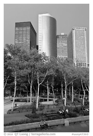 Battery Park, Lower Manhattan. NYC, New York, USA (black and white)