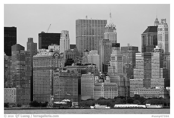 Lower Manhattan skyline,. NYC, New York, USA