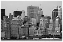 Lower Manhattan skyline,. NYC, New York, USA (black and white)