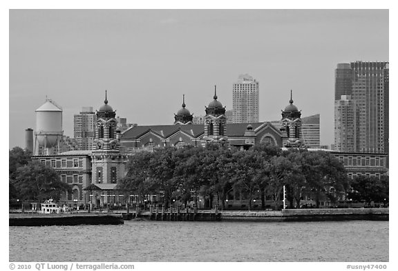 Ellis Island. NYC, New York, USA (black and white)