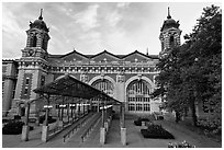 Immigration Museum, Ellis Island, Statue of Liberty National Monument. NYC, New York, USA ( black and white)