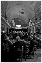 NPCA gala inside Immigration Museum, Ellis Island. NYC, New York, USA (black and white)