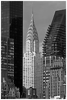Chrysler Building from Roosevelt Island. NYC, New York, USA ( black and white)