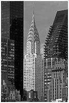 Chrysler Building from Roosevelt Island. NYC, New York, USA (black and white)