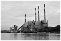 Power Station, Queens. NYC, New York, USA (black and white)