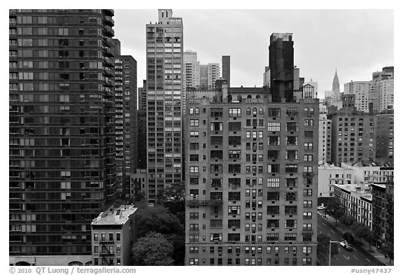 High rise buildings, Manhattan. NYC, New York, USA (black and white)
