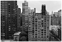 High rise buildings, Manhattan. NYC, New York, USA ( black and white)