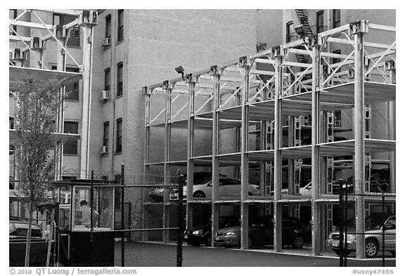 Parking elevators. NYC, New York, USA