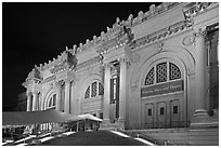 Metropolitan Museum at night. NYC, New York, USA (black and white)