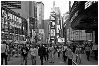 Crowds on Times Squares by day. NYC, New York, USA ( black and white)