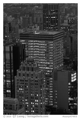 Office towers at dusk. NYC, New York, USA